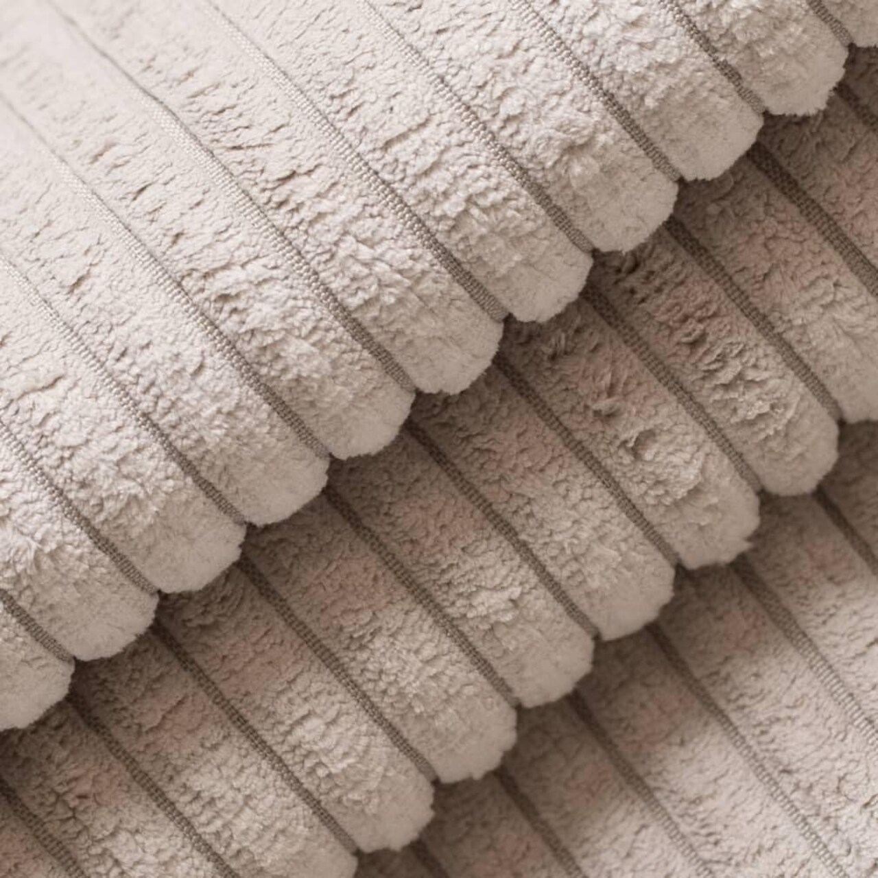 Taupe Plain Small Scale Corduroy Chenille Upholstery Fabric by The Yard - SKU: Rosetta Linen